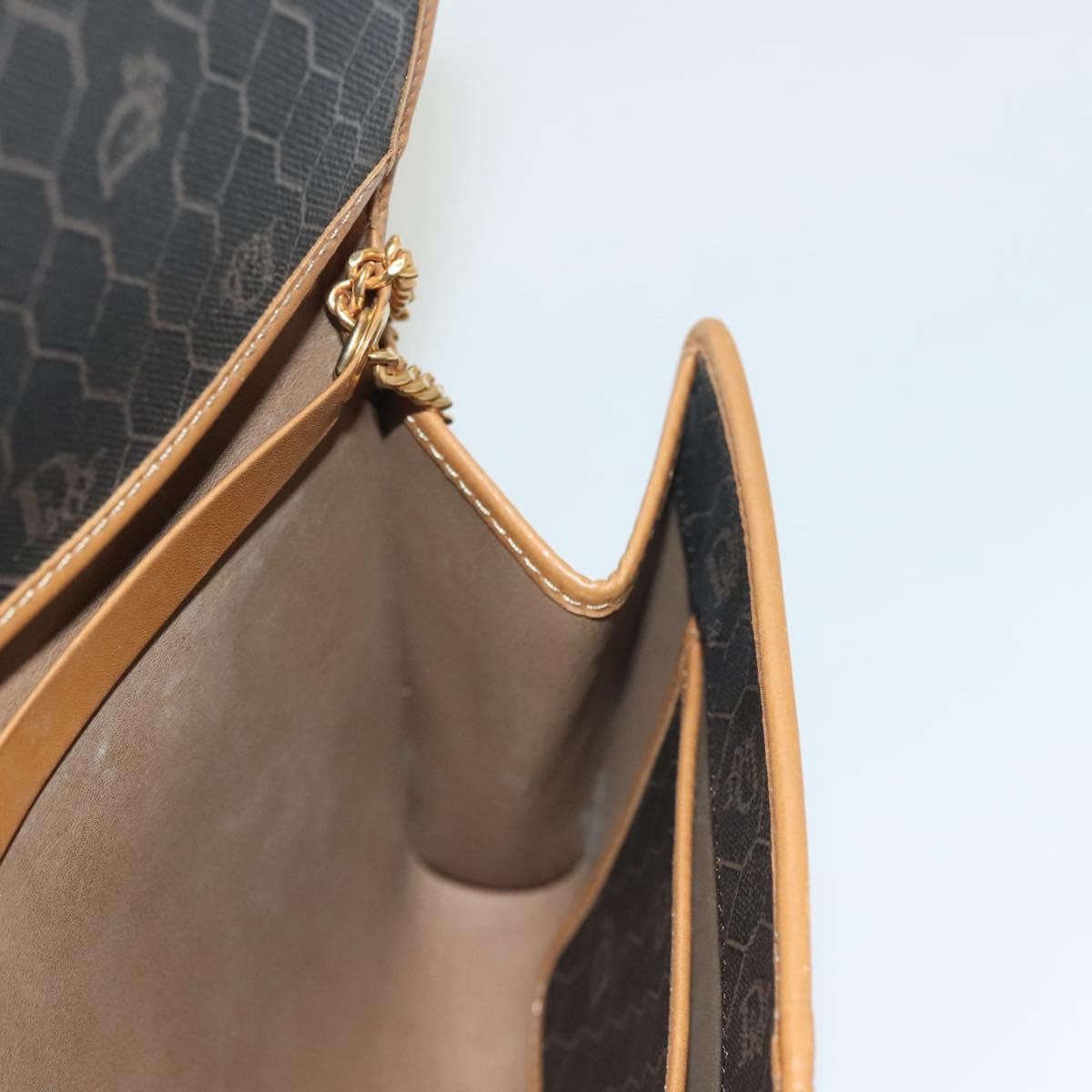 Christian Dior Vintage Honeycomb chain Canvas, BLACK, CANVAS, Handbag