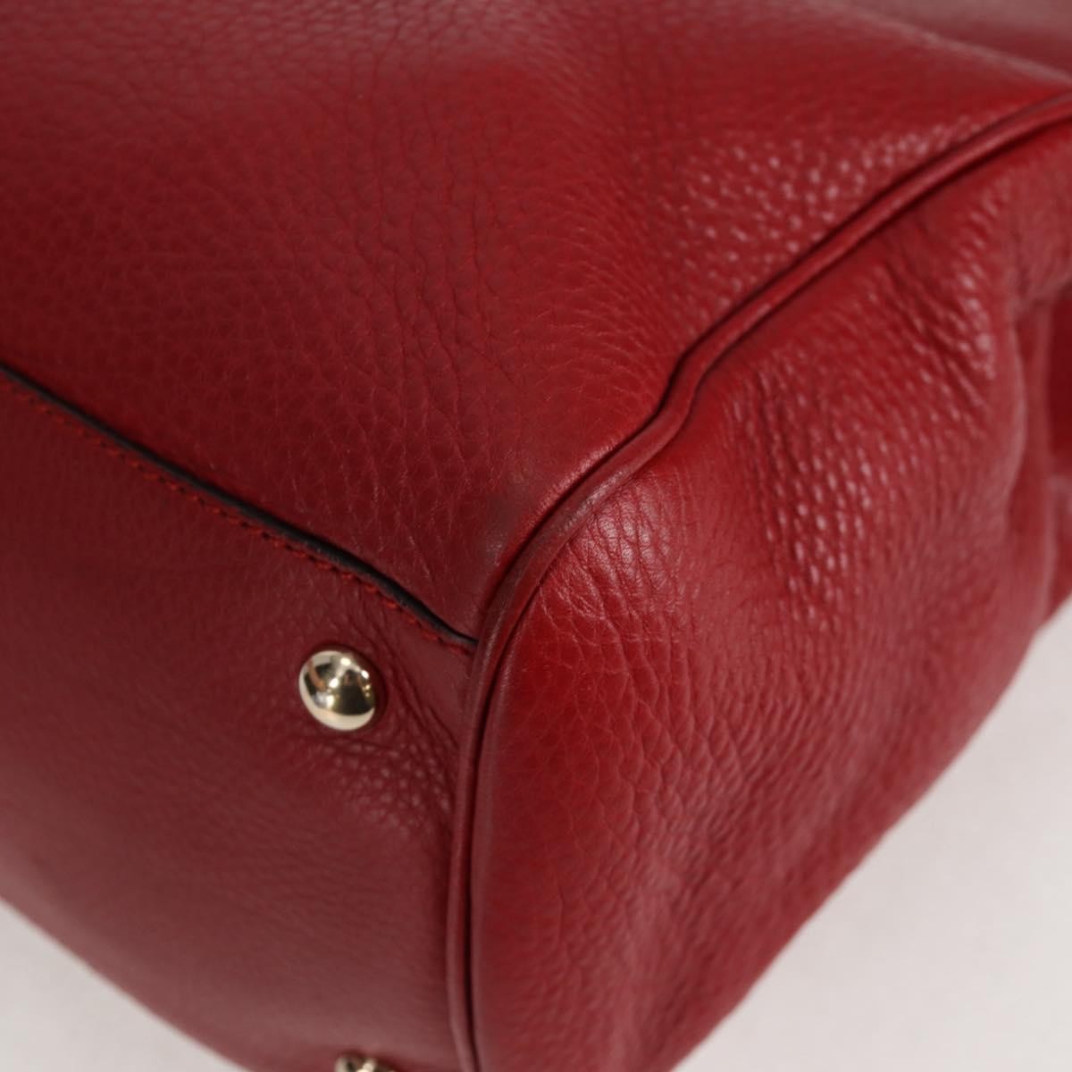 Gucci Bamboo Shopper Tote Leather, RED, LEATHER, Tote bag