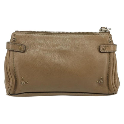 Chloe Paddington Pouch Leather, BEIGE, LEATHER, Clutche & pouche