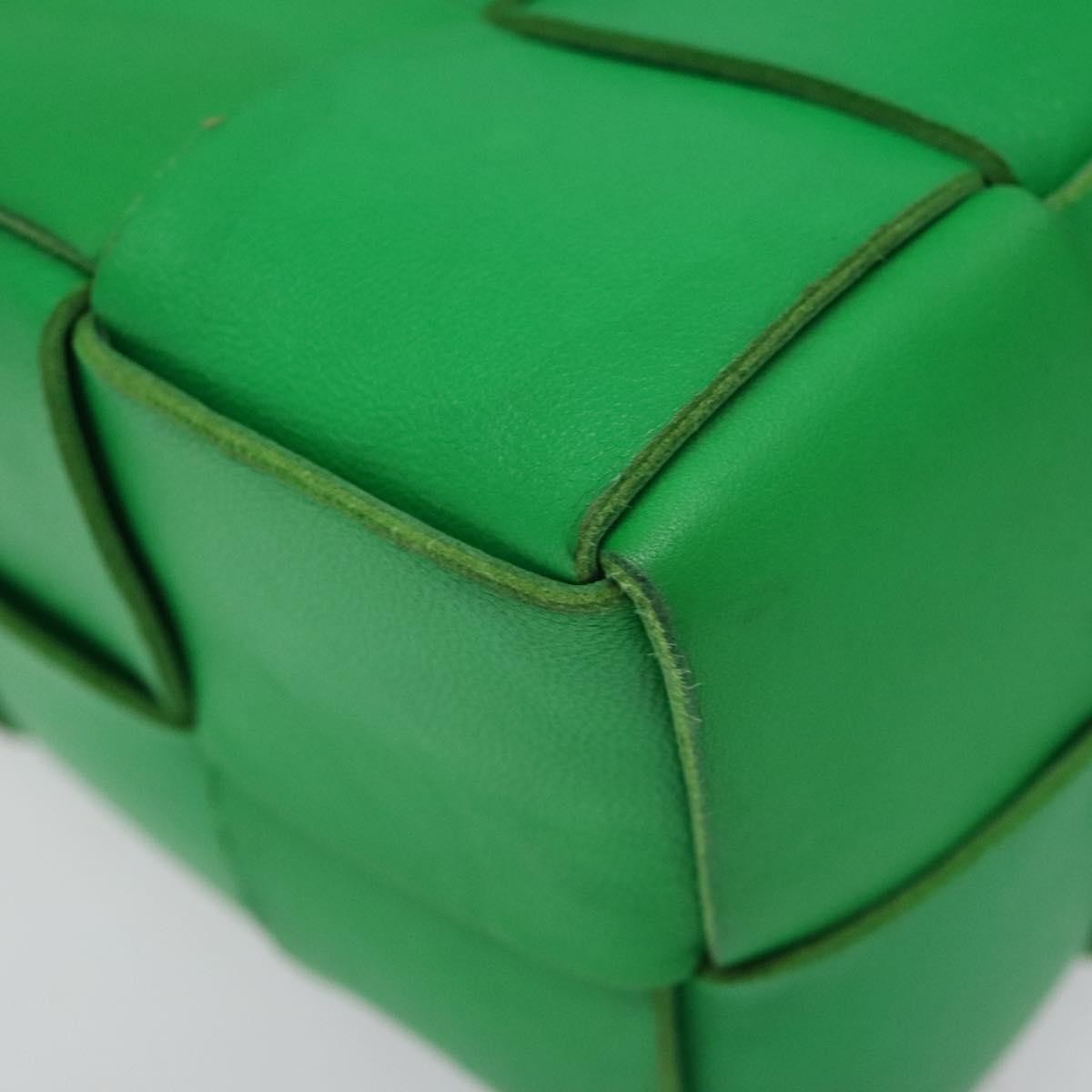 Bottega Veneta Cassette Leather, GREEN, LEATHER, Shoulder bag