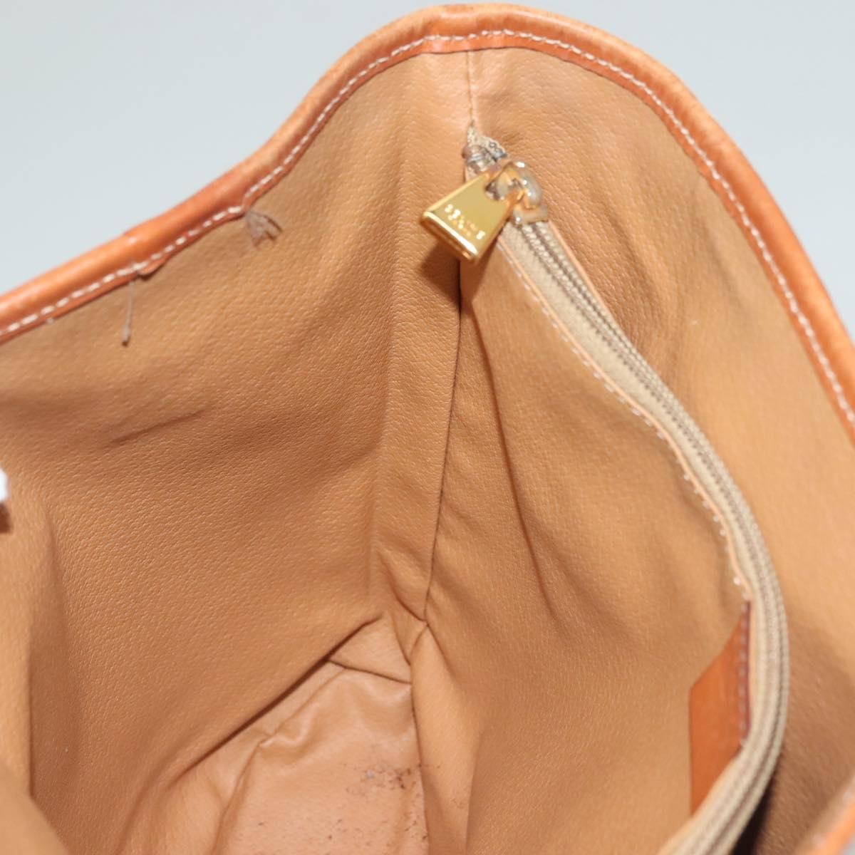 Celine Vintage Macadam Handbag Leather, BROWN, LEATHER, Handbag