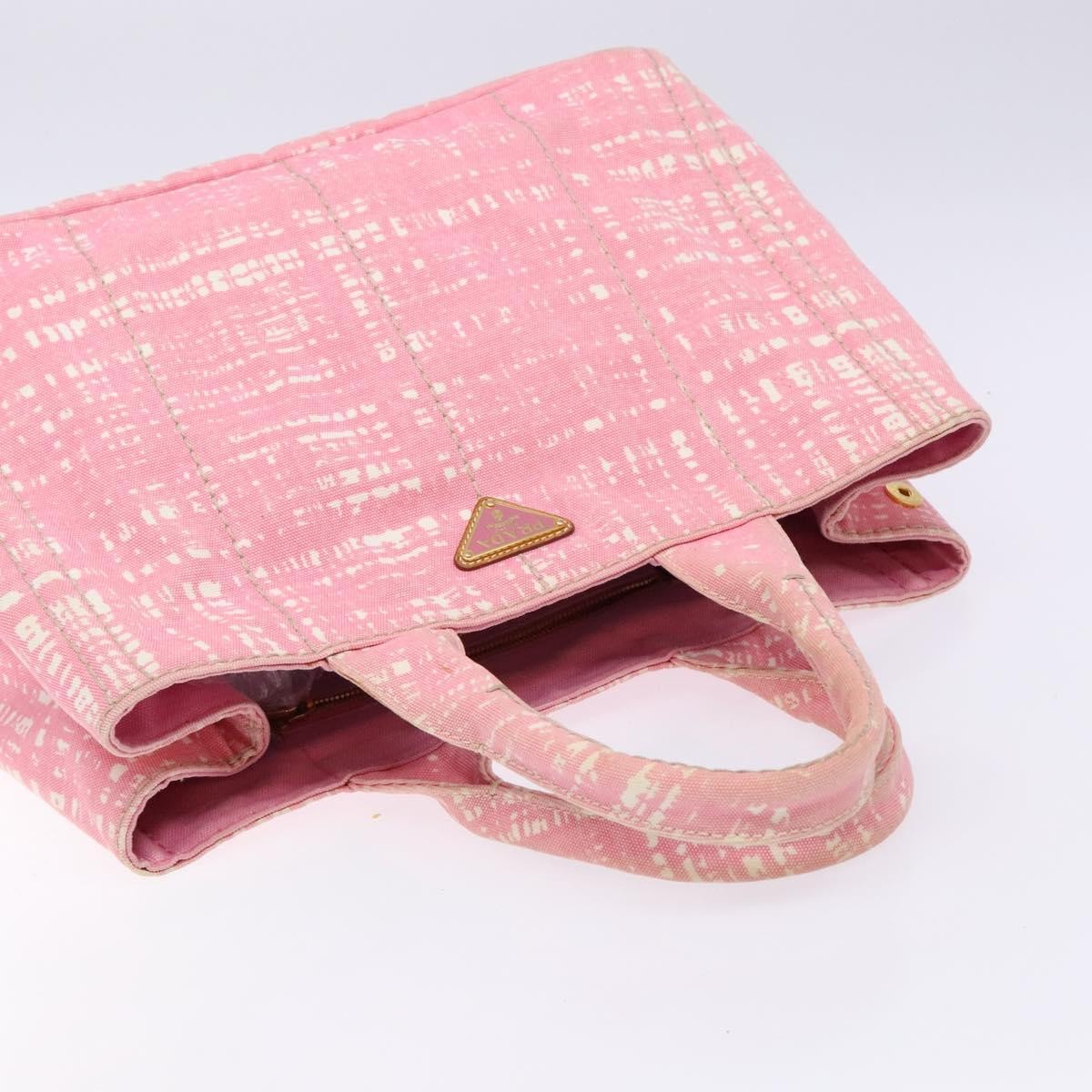 Prada Canapa Open Tote Canvas, PINK, CANVAS, Tote bag
