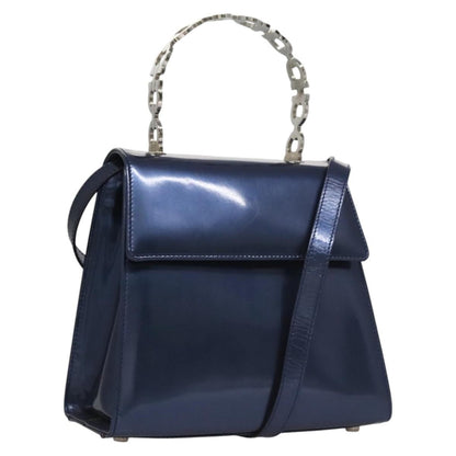 Salvatore Ferragamo Gancini handbag Patent leather, BLUE, PATENT_LEATHER, Handbag