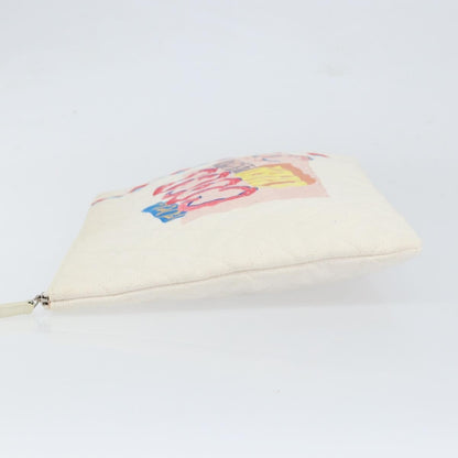 Chanel Coco Cuba Pouch Printed Quilted Canvas, WHITE, CANVAS, Clutche & pouche