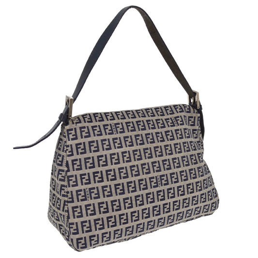 Fendi Mamma Baguette Zucca canvas, NAVY, CANVAS, Shoulder bag
