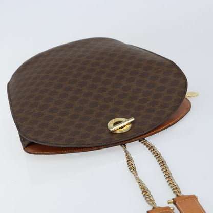 Celine Vintage Macadam Shoulder Bag Canvas, BROWN, PVC, Shoulder bag