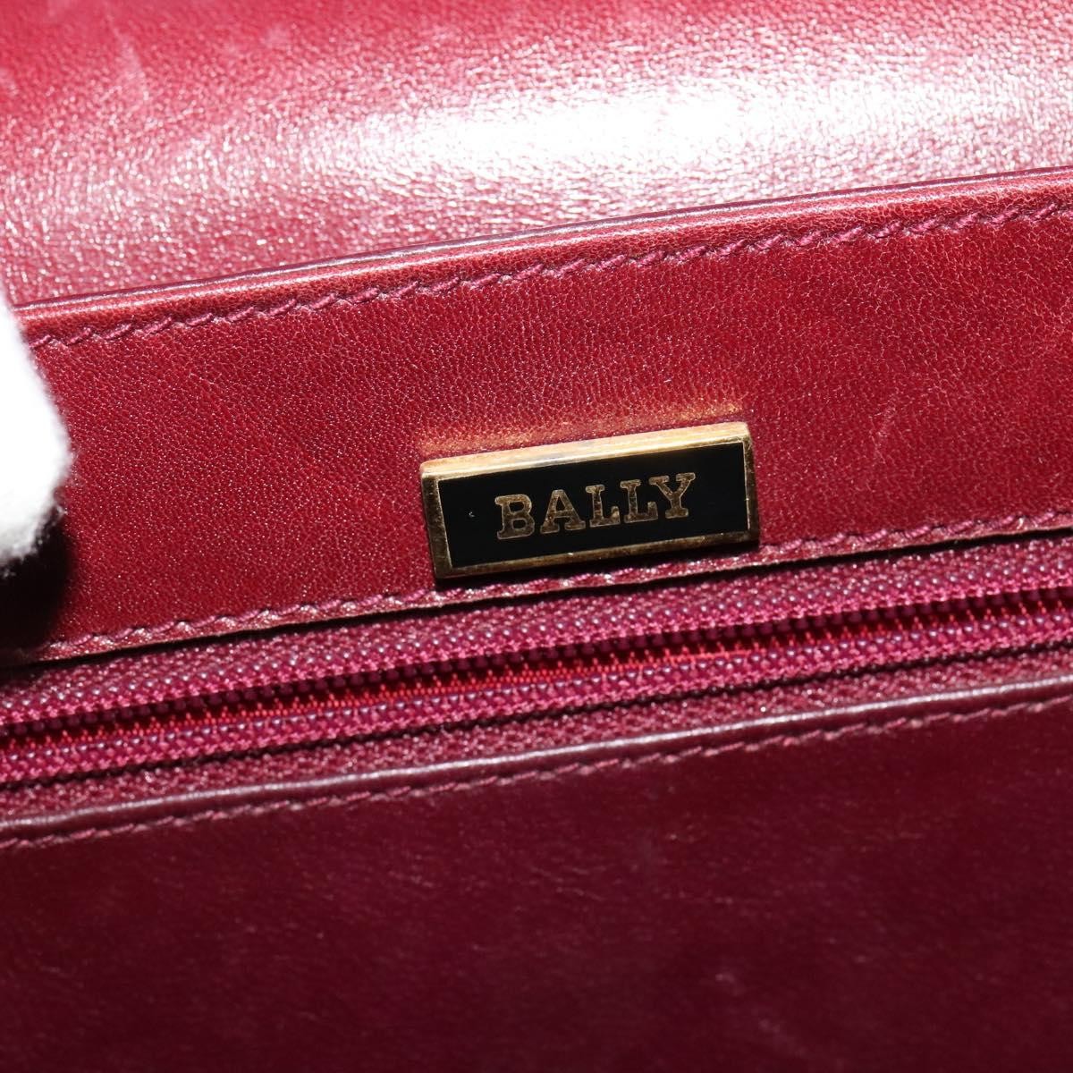 Bally Vintage Shoulder Bag Leather, BURGUNDY, LEATHER, Shoulder bag