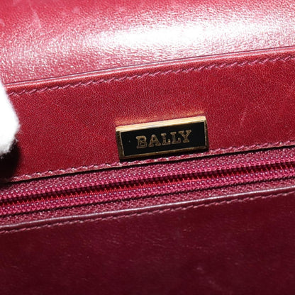 Bally Vintage Shoulder Bag Leather, BURGUNDY, LEATHER, Shoulder bag