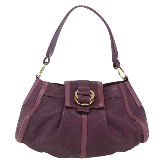 Bvlgari Chandra Shoulder Bag Leather, PURPLE, LEATHER, Shoulder bag