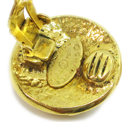Chanel CC Button Clip-On Earrings Metal, GOLD, GOLD_PLATED, Earrings