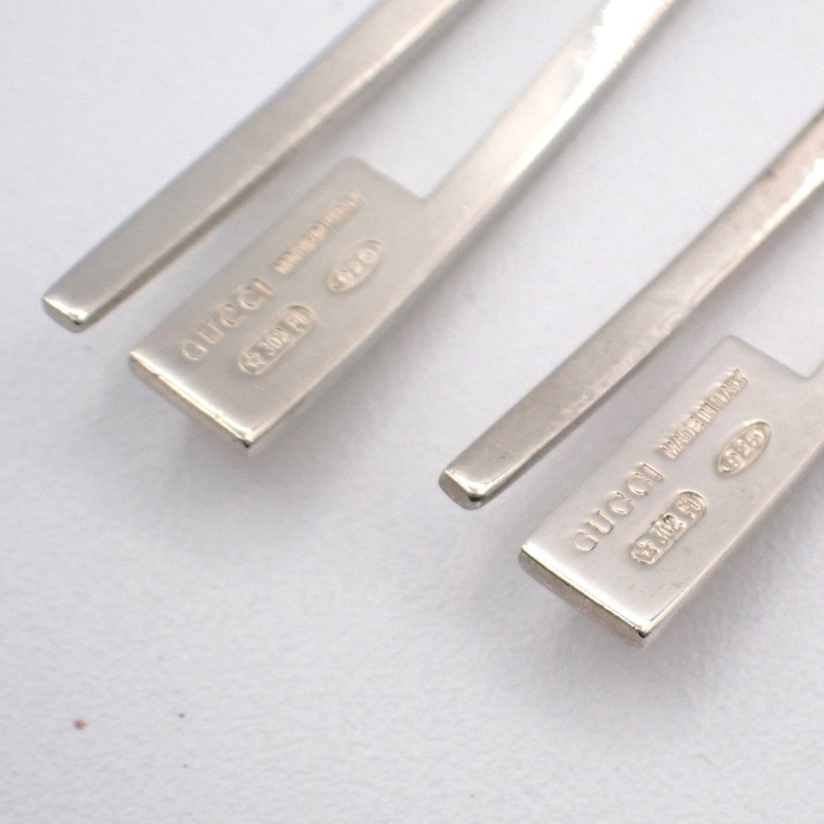 Gucci G Logo Long Studs Earrings Silver 925, Silver, Silver, Earrings