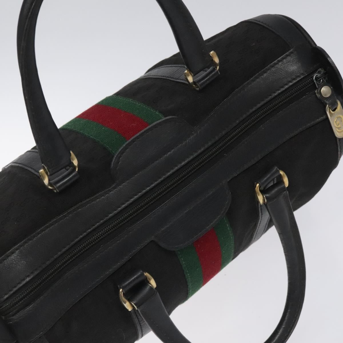 Gucci Vintage Web Boston Bag GG Canvas, BLACK, CANVAS, Handbag