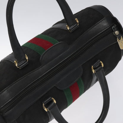 Gucci Vintage Web Boston Bag GG Canvas, BLACK, CANVAS, Handbag