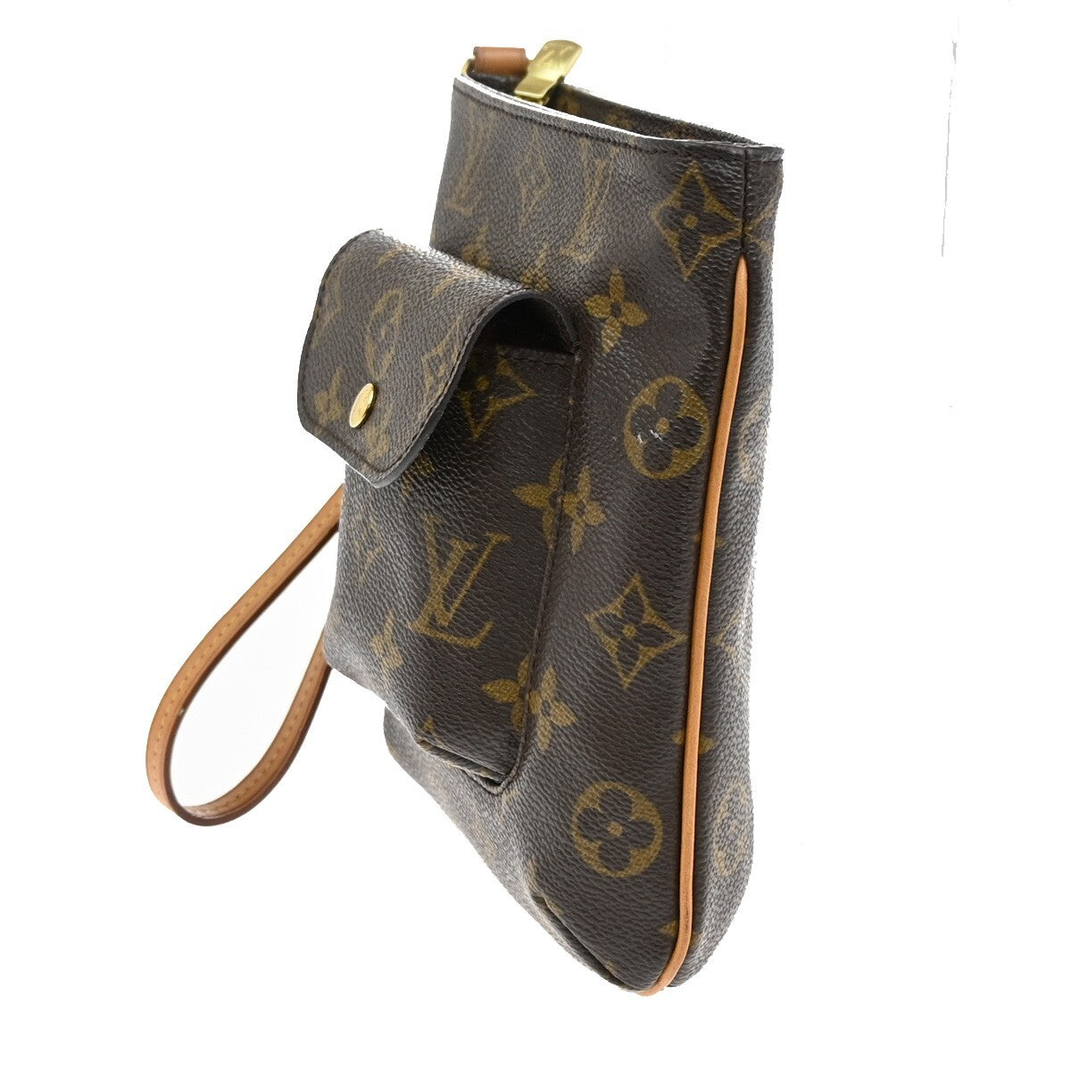 Louis Vuitton Partition Wristlet Clutch Monogram Canvas, BROWN, CANVAS, Clutche & pouche