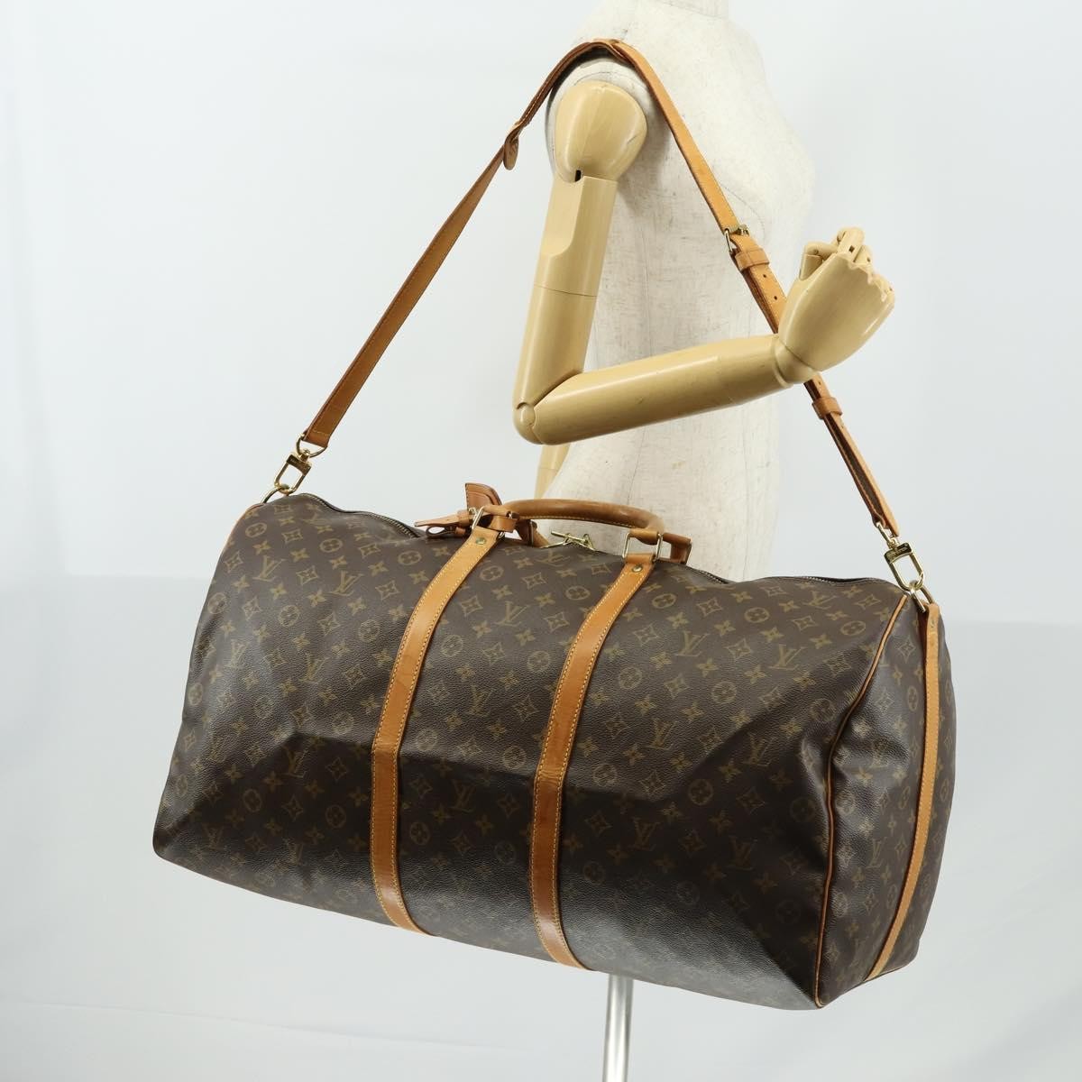 Louis Vuitton Keepall Bandouliere Bag Monogram Canvas, BROWN, CANVAS, Travel bag