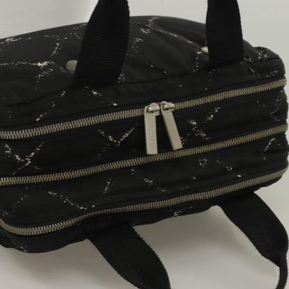 Chanel Travel Line Boston Bag Printed Nylon, BLACK, NYLON, Travel bag