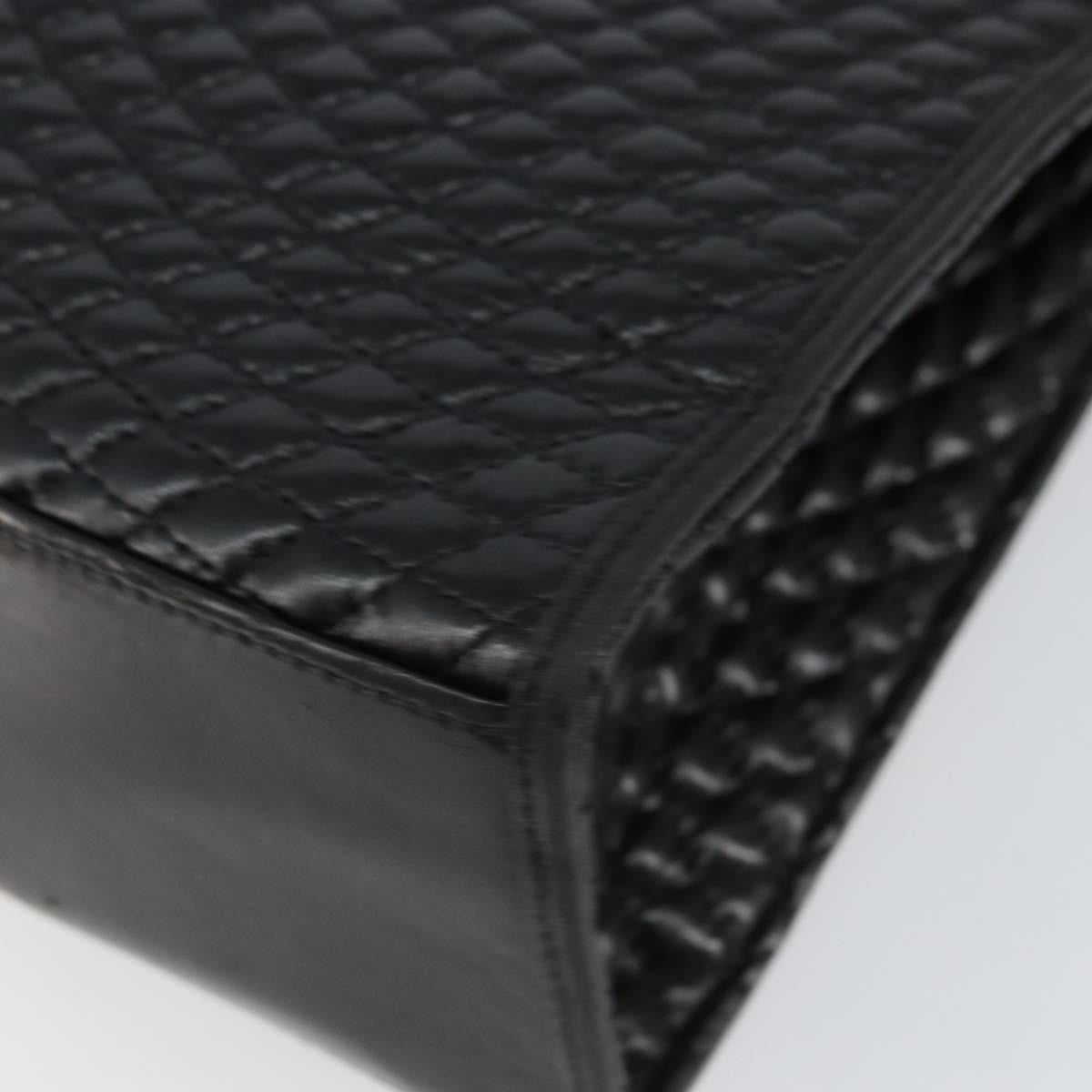 Bally Vintage Handbag Quilted Leather, BLACK, LEATHER, Handbag