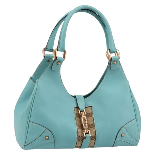 Gucci Joy Bardot Hobo Leather, BLUE, LEATHER, Shoulder bag