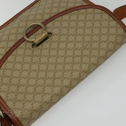 Celine Macadam Shoulder Bag PVC Leather, BEIGE, CANVAS, Shoulder bag