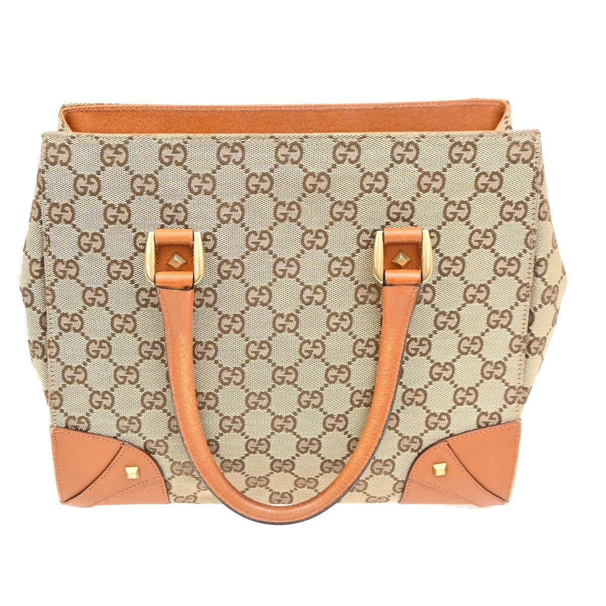Gucci Nailhead Tote GG Canvas, BEIGE, CANVAS, Tote bag