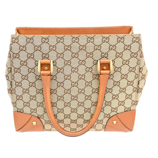 Gucci Nailhead Tote GG Canvas, BEIGE, CANVAS, Tote bag