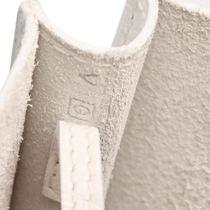 Hermes Onimaitou Handbag Leather, WHITE, LEATHER, Shoulder bag
