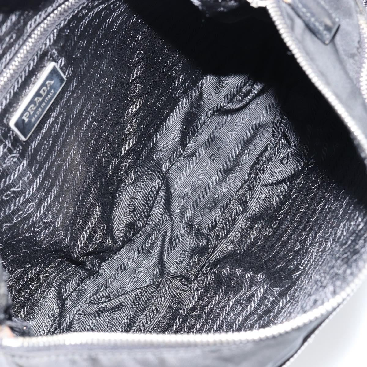 Prada Front Zip Messenger Bag Tessuto, BLACK, NYLON, Shoulder bag