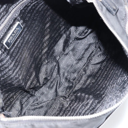Prada Front Zip Messenger Bag Tessuto, BLACK, NYLON, Shoulder bag
