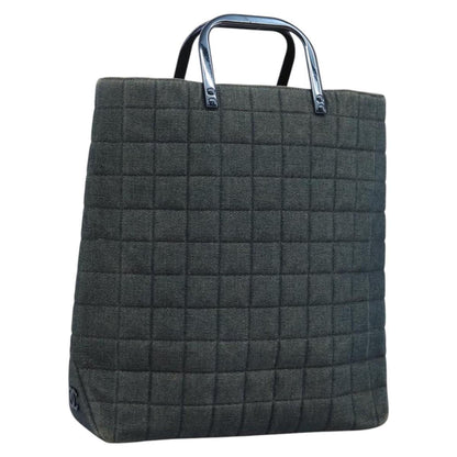 Chanel Chocolate Bar Tote Quilted Canvas, BLUE, CANVAS, Tote bag