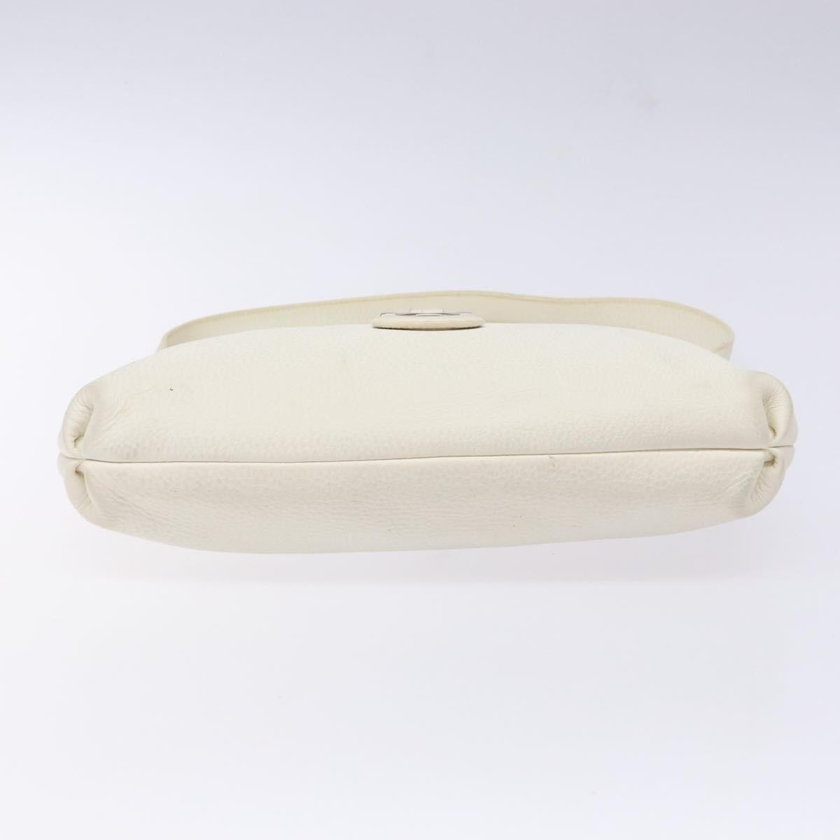 Salvatore Ferragamo Gancini Shoulder Bag Leather, WHITE, LEATHER, Shoulder bag