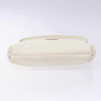 Salvatore Ferragamo Gancini Shoulder Bag Leather, WHITE, LEATHER, Shoulder bag