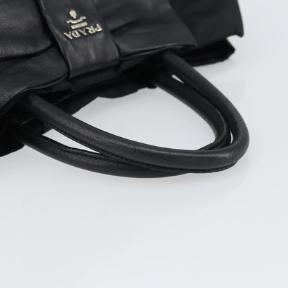 Prada Bow Tote Tessuto with Leather, Black, Nylon, Tote Bag