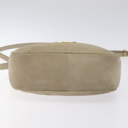 Salvatore Ferragamo Vala Shoulder Bag Suede, BEIGE, SUEDE, Shoulder bag
