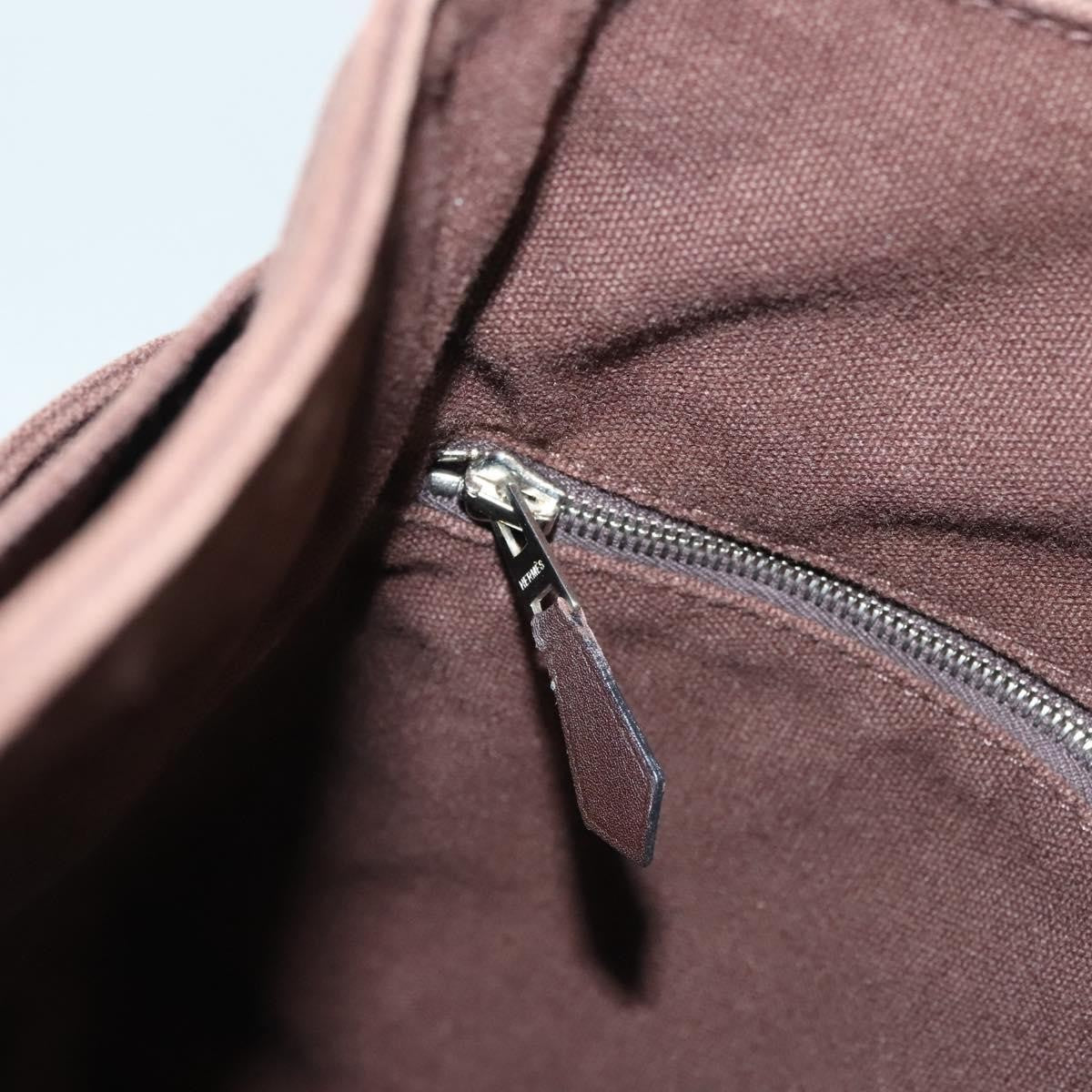 Hermes Troca Horizontal Tote Canvas, BROWN, CANVAS, Tote bag