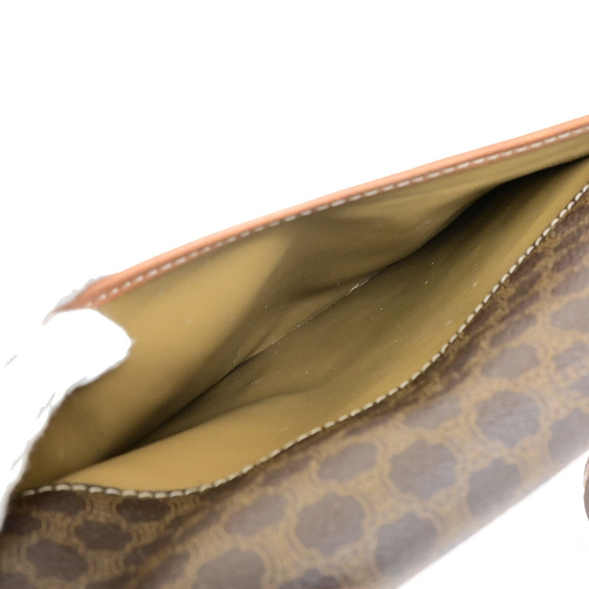 Celine Vintage Macadam Shoulder Bag Canvas and Leather, BROWN, CANVAS, Shoulder bag