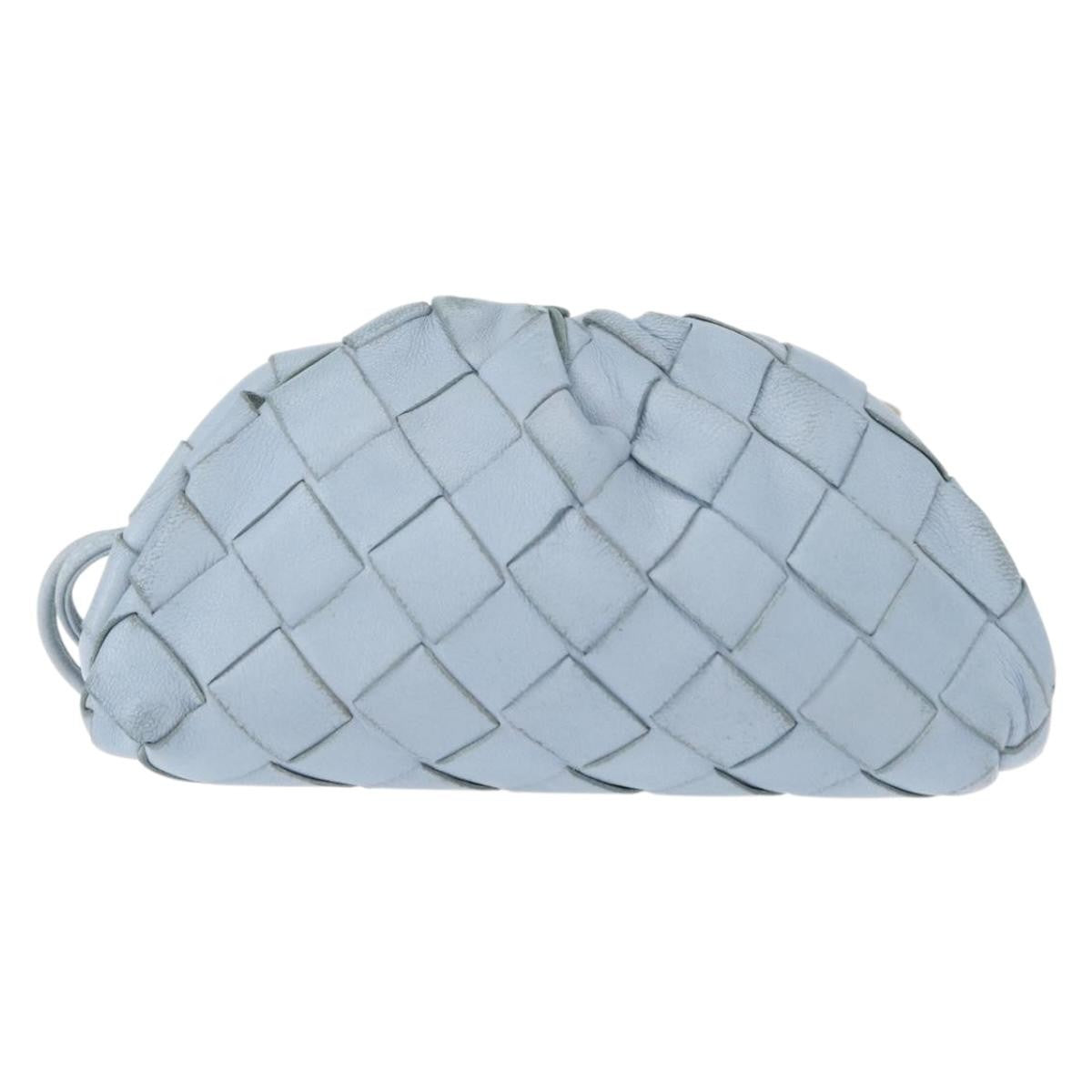 Bottega Veneta The Pouch Intrecciato Nappa, BLUE, LEATHER, Clutche & pouche