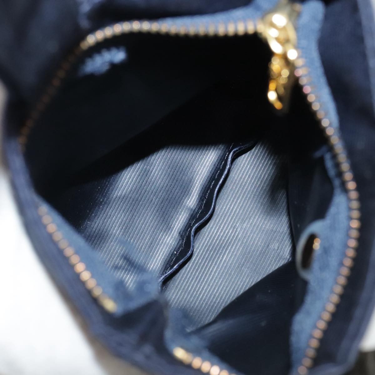 Celine Circle Logo Pouch Nylon, NAVY, NYLON, Clutche & pouche