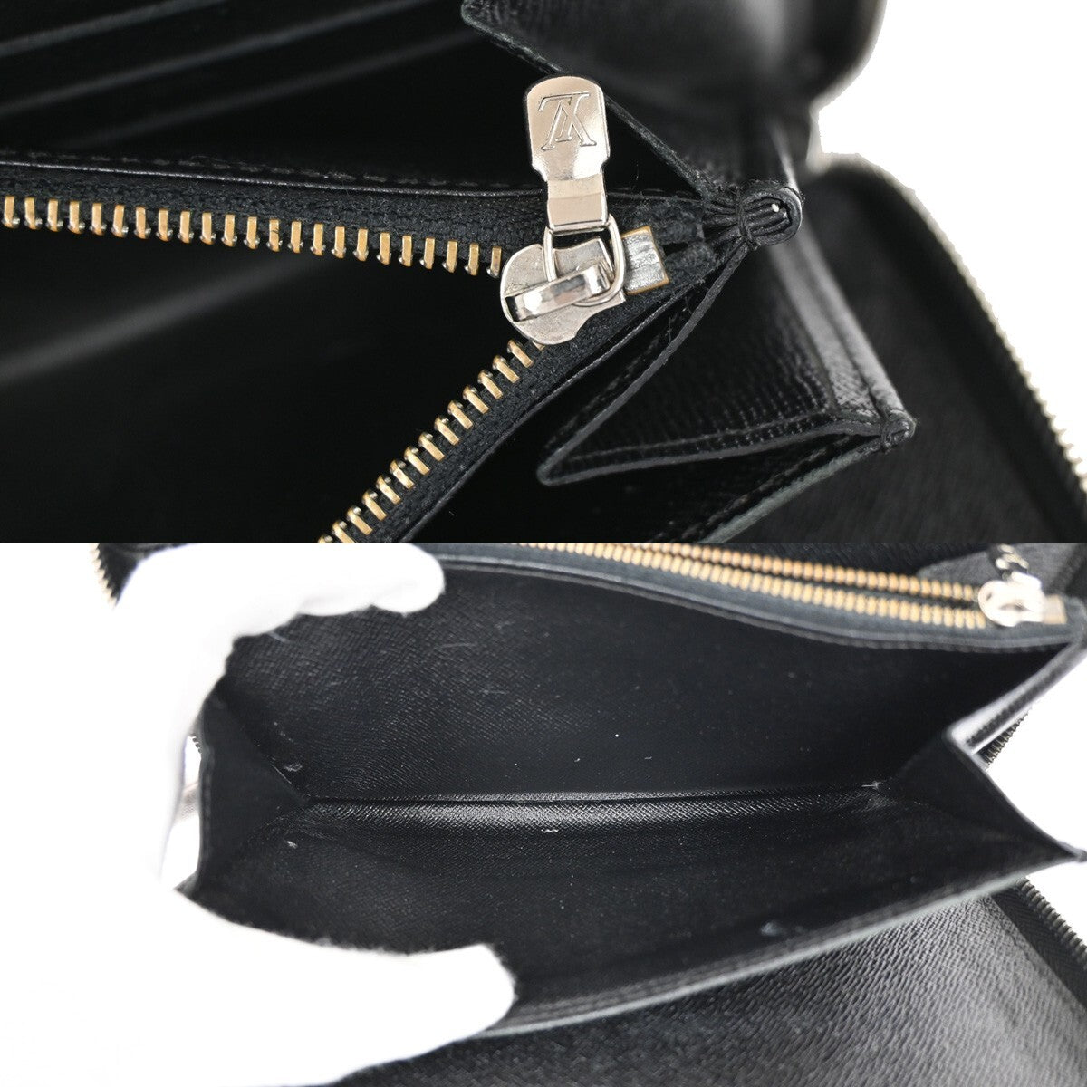 Louis Vuitton Zippy Organizer Epi Leather, BLACK, LEATHER, Wallets