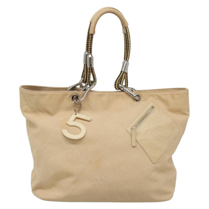 Chanel Vintage Cruise Line No.5 Tote Quilted Canvas, BEIGE, CANVAS, Tote bag