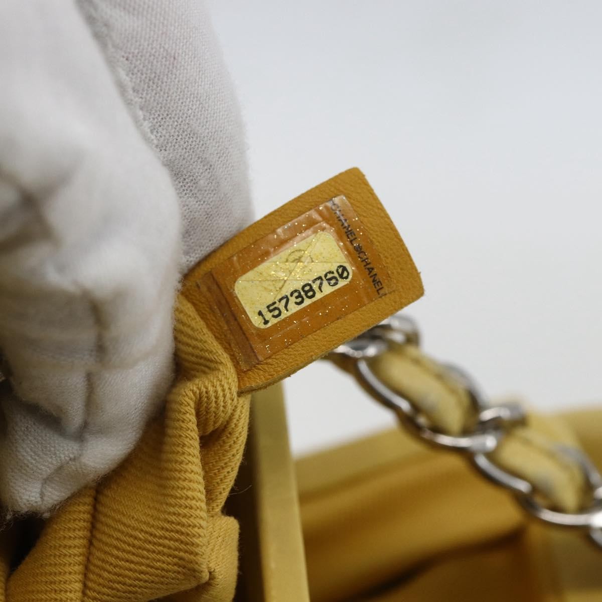 Chanel Just Mademoiselle Bag Quilted Aged Calfskin, YELLOW, LEATHER, Shoulder bag