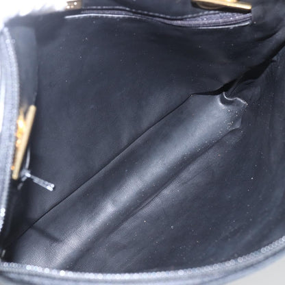 Bally Vintage Chain Shoulder Bag Quilted Leather, BLACK, LEATHER, Shoulder bag