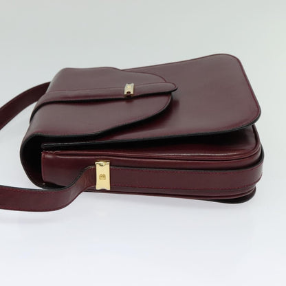 Bally Vintage Shoulder Bag Leather, BURGUNDY, LEATHER, Shoulder bag