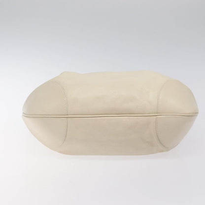 Salvatore Ferragamo Gancini Shoulder Bag Leather, WHITE, LEATHER, Shoulder bag