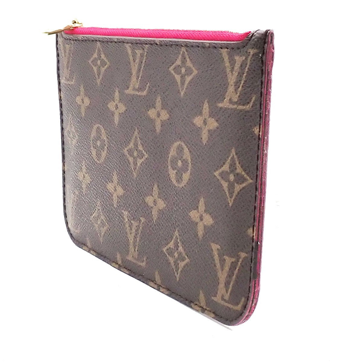 Louis Vuitton Neverfull Pochette Monogram Canvas, BROWN, CANVAS, Tote bag