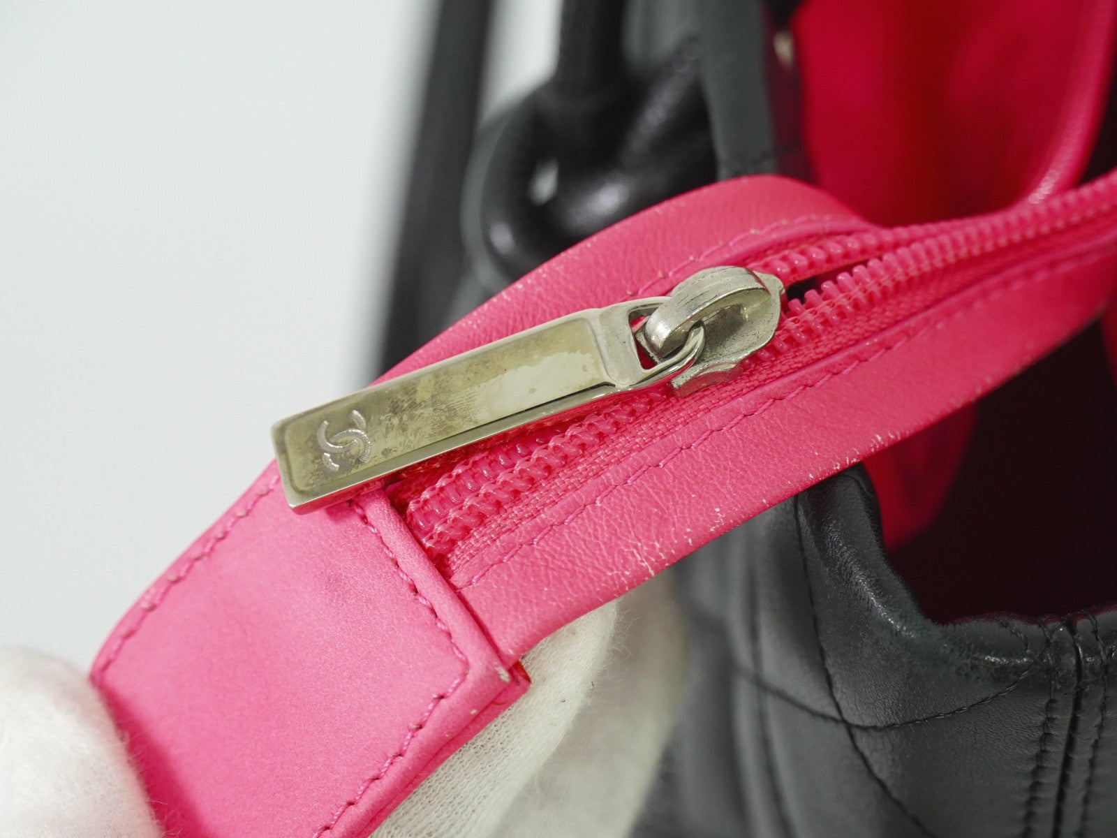 Chanel Cambon Tote Quilted Leather, BLACK, LEATHER, Tote bag