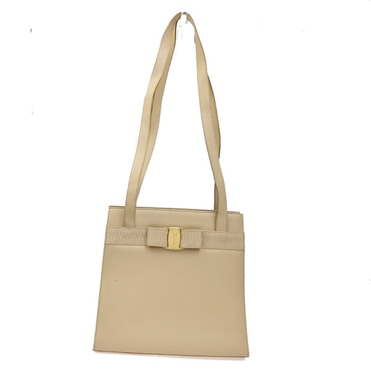Salvatore Ferragamo Vara shoulder Bag Leather, Beige, Leather, Shoulder Bag