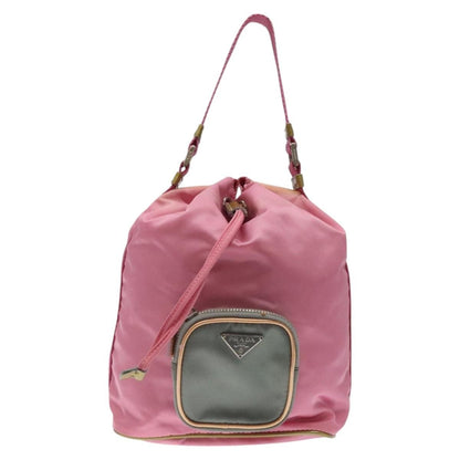 Prada Drawstring Bucket Bag Tessuto, PINK, NYLON, Handbag