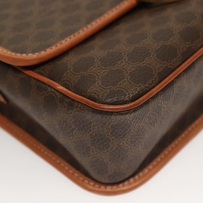 Celine Macadam Shoulder Bag PVC Leather, BROWN, CANVAS, Shoulder bag