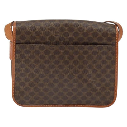 Celine Vintage Macadam Shoulder Bag Canvas and Leather, BROWN, CANVAS, Shoulder bag