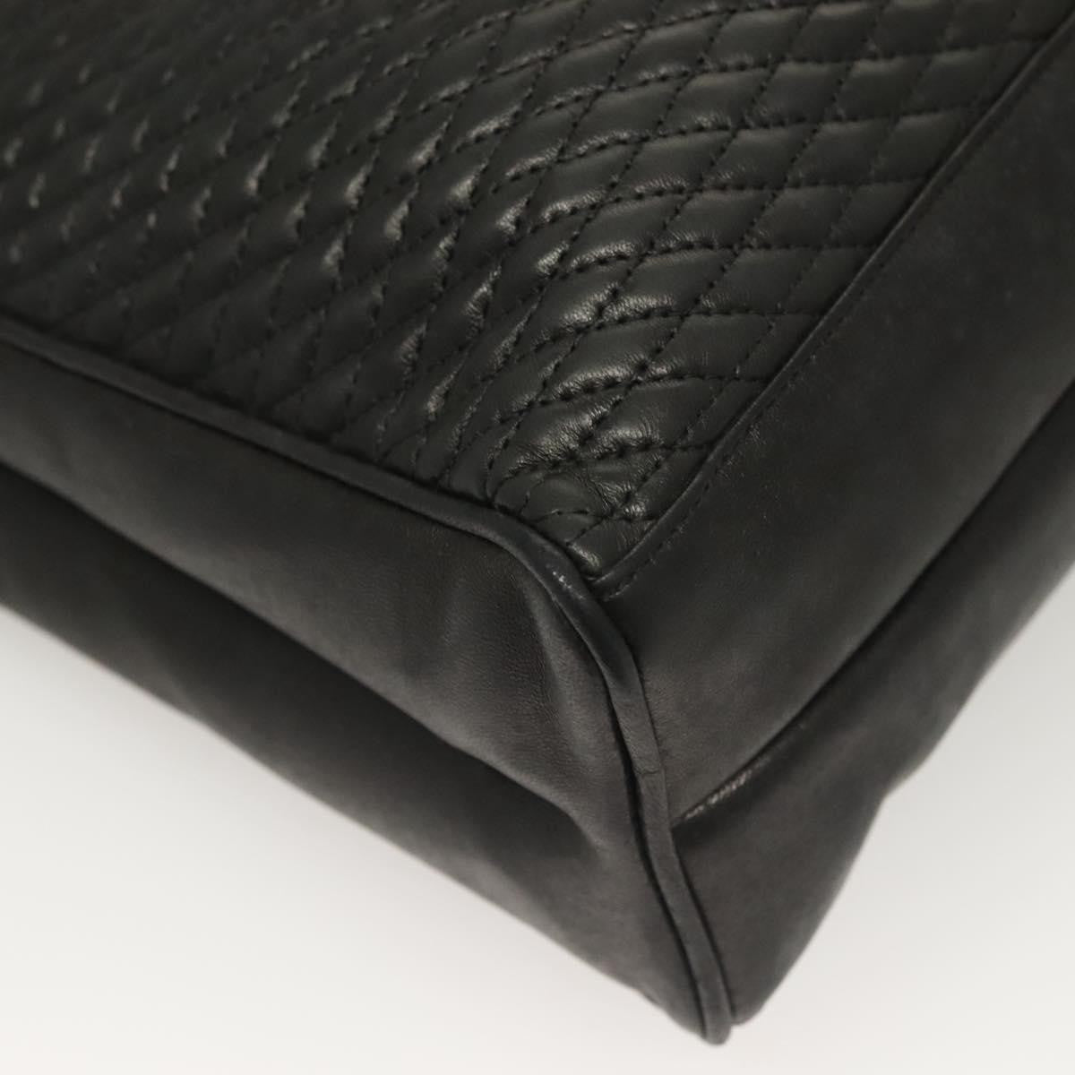 Bally Vintage Tote Bag Quilted Leather, BLACK, LEATHER, Tote bag